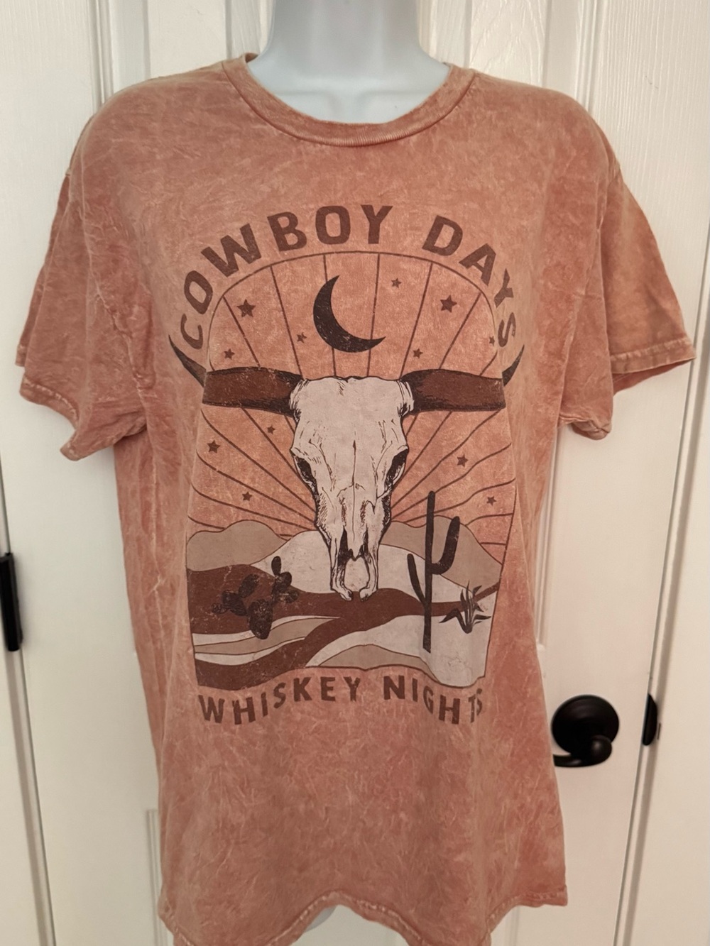 Cowboy Days Graphic Short Sleeve Tee - Rust Orange